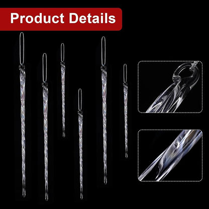 Twisted Glass Icicle Ornaments Set 100 Pcs - Dazzling Color, 3.5-7.8in (Variation: Dazzling Color+100)