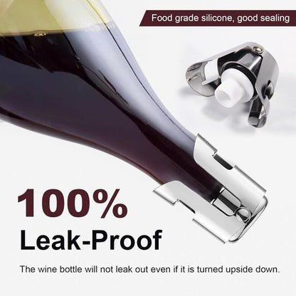 3Pack Leak-Proof Champagne Bottle Stoppers, Stainless Steel Reusable Wine Stoppers, Vacuum Sealer for Fresh Sparkling Wine