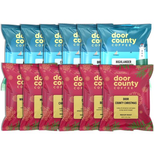 2025 Christmas Coffee Advent Calendar - 24 Flavored Ground Coffee Bags for Festive Mornings