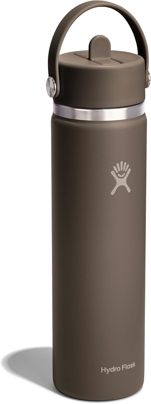 Hydro Flask Water Bottle - Insulated Stainless Steel with Wide Mouth Flex Straw Lid | 24 Oz Sandpiper