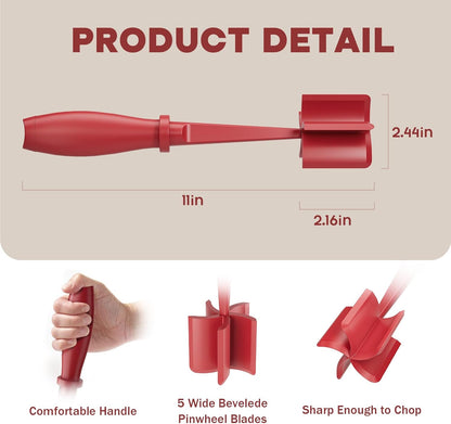 Skiennix Meat Chopper Set - Premium Heat Resistant Hamburger Grinder for Ground Beef & Turkey | Non-Stick Red