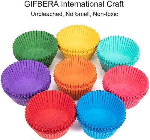 Gifbera Cupcake Liners - Bright Rainbow Solid Color Baking Cups | 400-Count for Perfect Treats