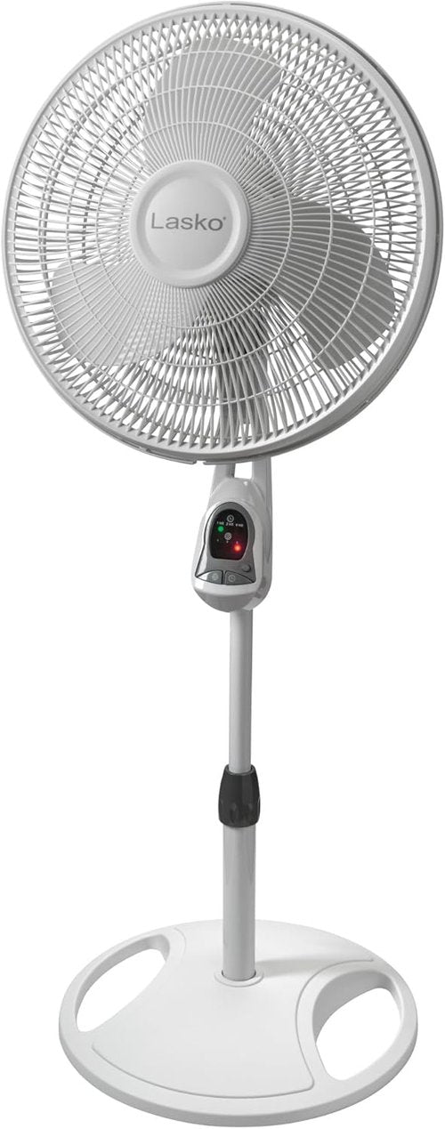 Lasko 16-Inch Oscillating Pedestal Stand Fan - Adjustable Height, Timer & Remote Control | Ideal for Home & Office