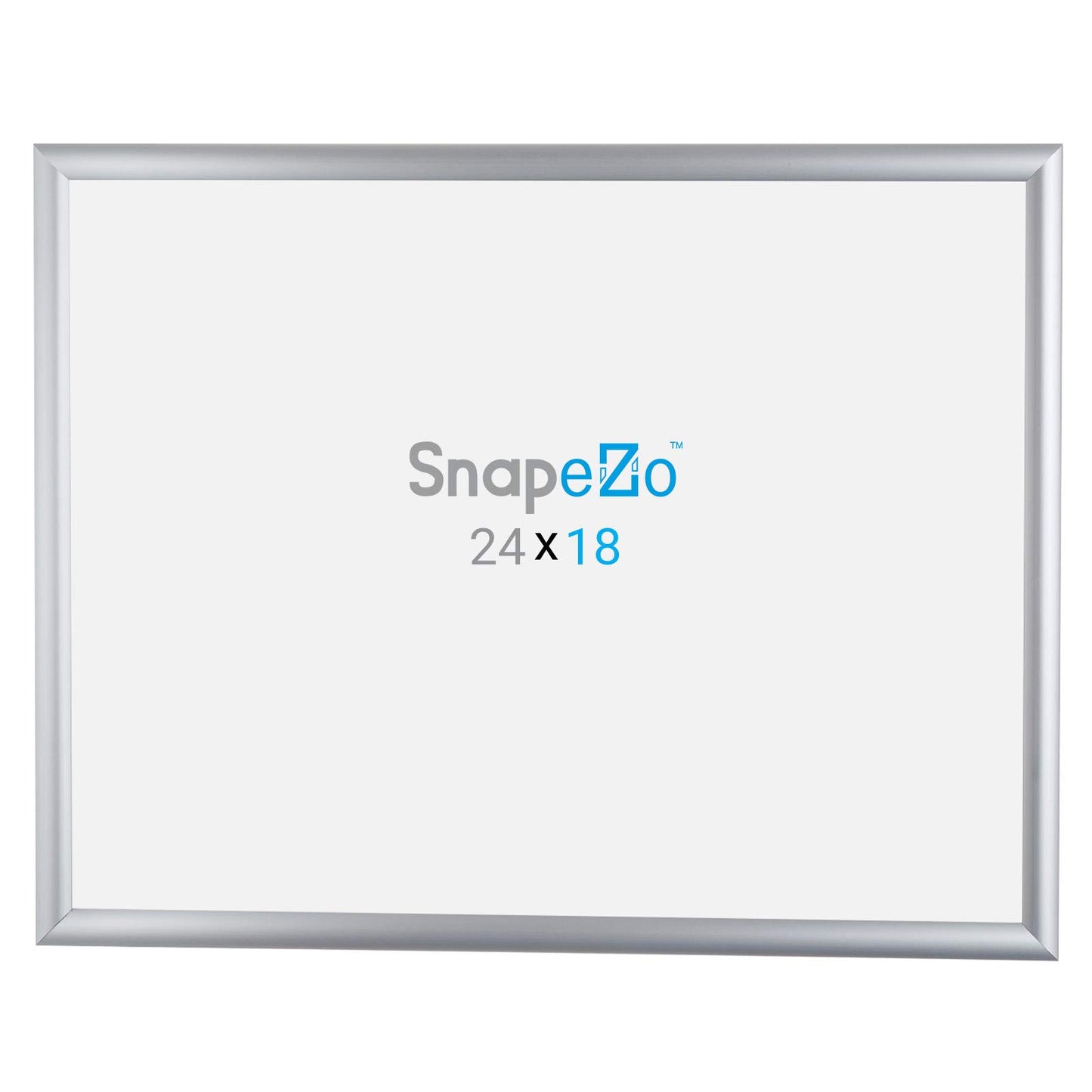 SnapeZo 2-Pack 18x24 Inches Silver Poster Frames, Front-Loading Snap Frame, 1" Aluminum Profile, Wall Mounted