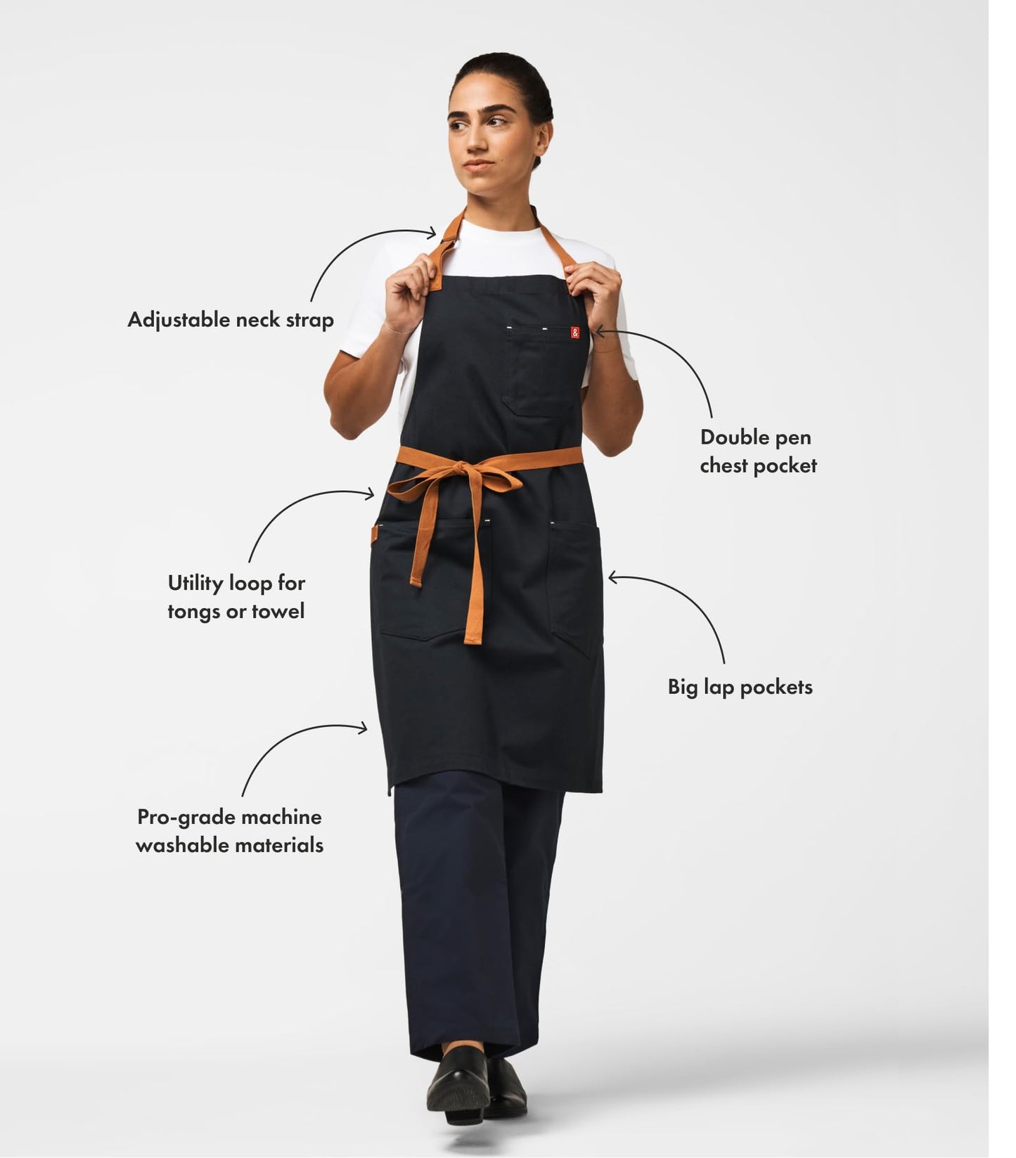 hedley & bennett Essential Apron - Professional Chef Apron with Pockets - Kitchen Apron for Men - Grilling Apron - Chef Aprons for Men - Apron for Women - 8oz 100% Cotton Denim Fabric - Oyster Grey