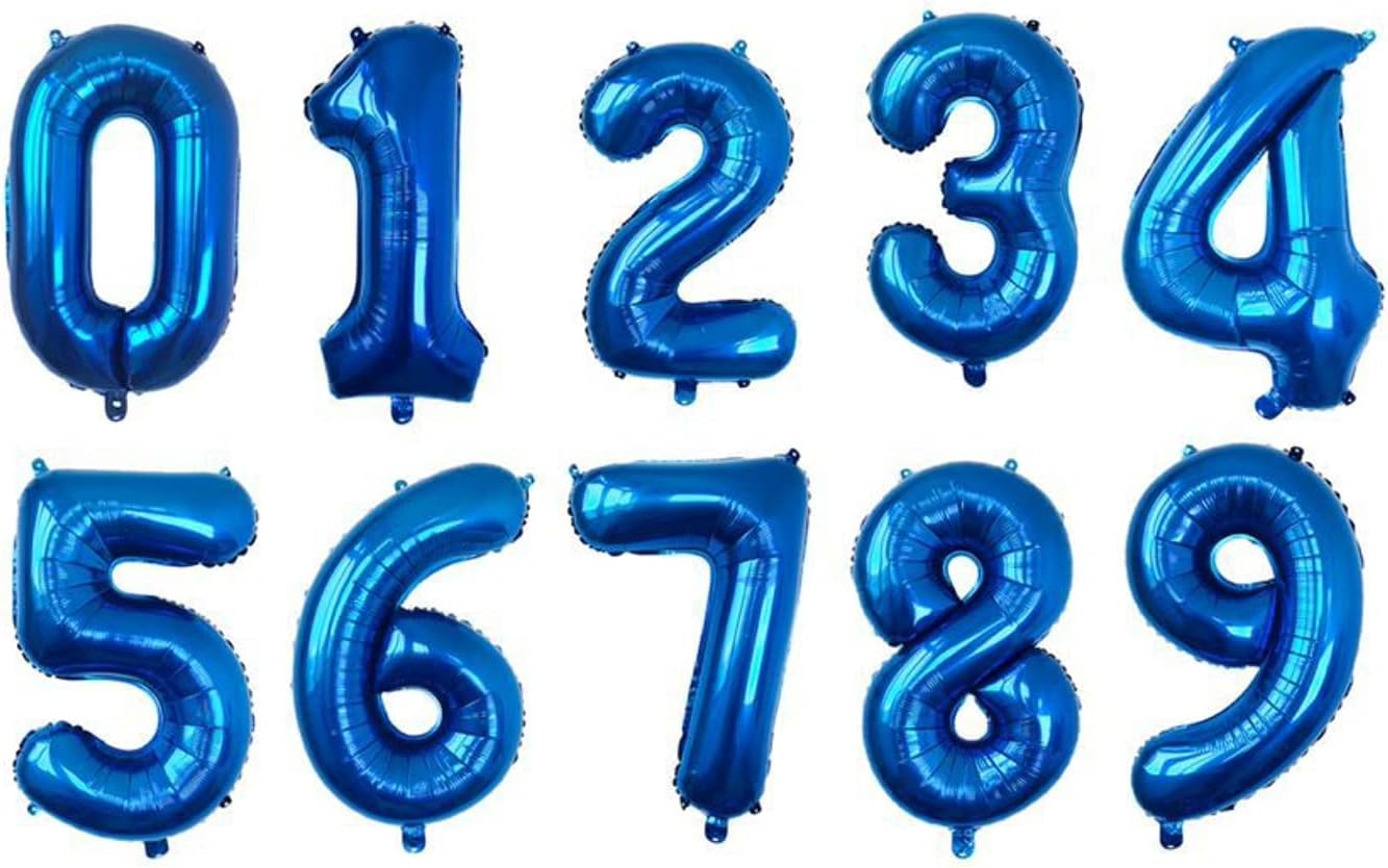 YPSelected 32-Inch Large Blue Helium Number Balloon - Perfect for Birthday & Wedding Celebrations