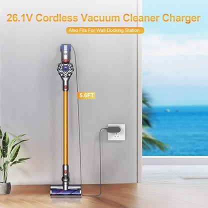 Dyson 26.1V Vacuum Charger - Compatible with V8, V7, V6, DC59, DC58, DC61, DC62 Models | Power Cord
