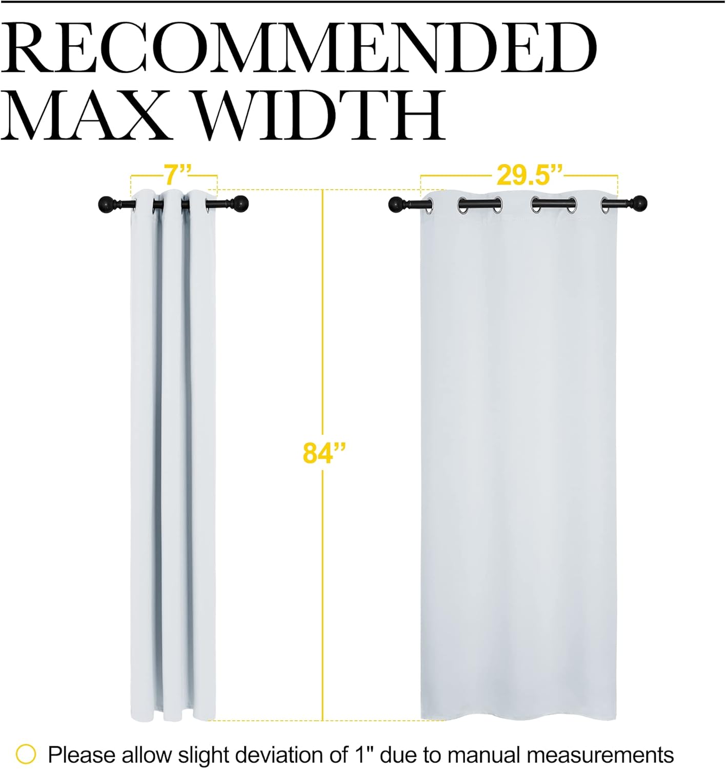 NICETOWN Room Darkening Curtain Panels - Thermal Insulated Drapes for Bedroom | Greyish White, 34x84 Inches (2 Panels)