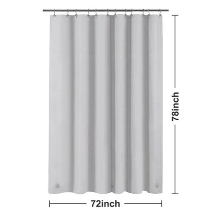 Barossa Design Gray Silver Long Shower Curtain Liner 78" Height - 3 Magnets & Waterproof Lightweight PEVA Shower Liner for Bath Tub, PVC Free, Metal Grommets, Silver Gray, 72x78