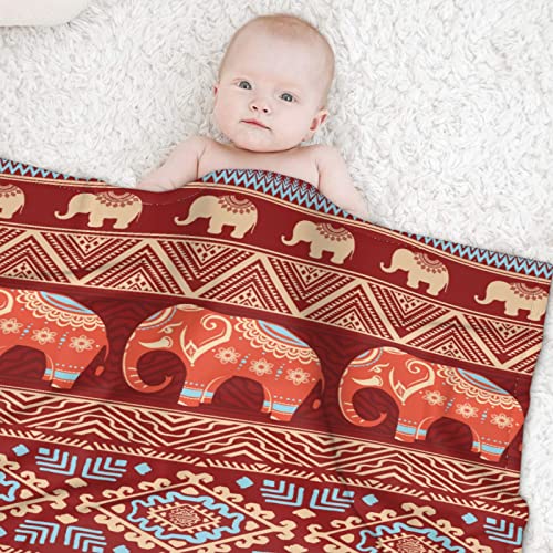 Elephant Blanket Boho Throw Blanket Elephant Gifts for Women Adult Kids Girls Hippie Blanket Elephant Lovers Elephant Decor for Home Bed, Sofa, Couch, Living Room 30"x40"for Toddler/Pets