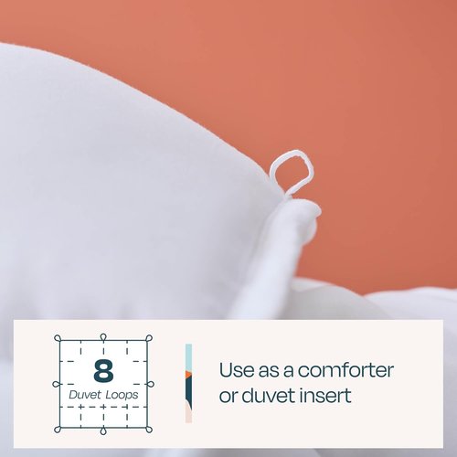 Linenspa White Down Alternative Comforter - All-Season Queen Size Duvet Insert with Box Stitch & 8 Loops