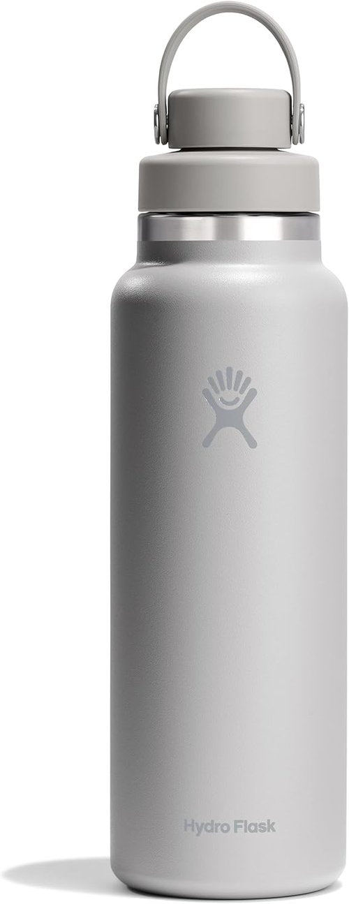 Hydro Flask Water Bottle - Insulated Stainless Steel - Wide Mouth Chug Lid, Non Spill, Leakproof in 40 Oz Tonal Birch Gray