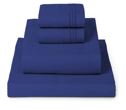 Mellanni California King Sheets Set - 4 PC Iconic Collection Bedding - Hotel Luxury, Extra Soft, Cooling Bed Sheets - Wrinkle, Fade, Stain Resistant (Cal King, Royal Blue)