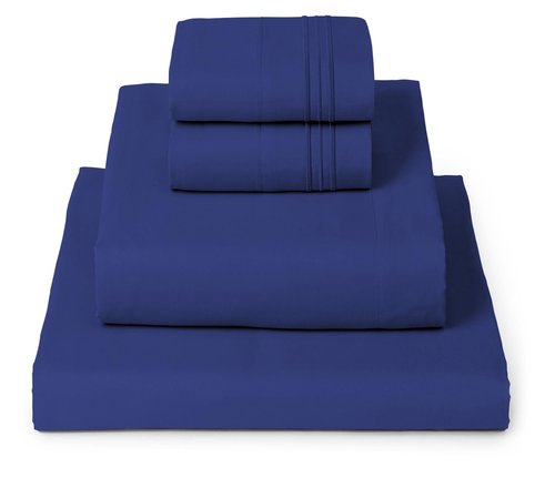 Mellanni California King Sheets Set - 4 PC Iconic Collection Bedding - Hotel Luxury, Extra Soft, Cooling Bed Sheets - Wrinkle, Fade, Stain Resistant (Cal King, Royal Blue)