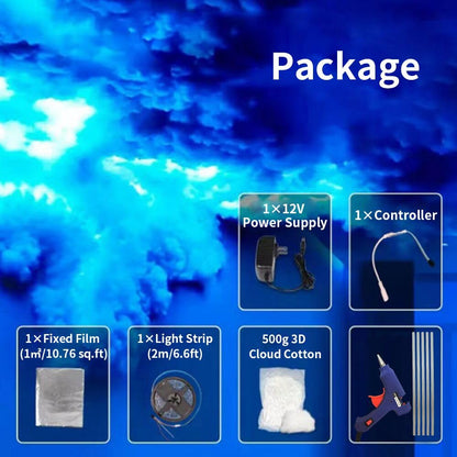 Sepco 3D Thundercloud Storm Ceiling Lights DIY Kit Music Sync Cotton Thunder Lightning Cloud Light Fluffy for Gaming Room Bedroom Wall Night Party Decoration