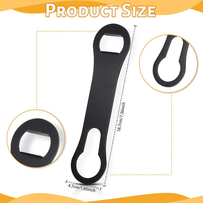 Remerry 4 Pcs Bottle Opener and Pour Spout Remover Flat Bar Key Stainless Steel Bar Speed Opener for Wine Bottle Double Ended Beer Bartenders Kitchen (Black)
