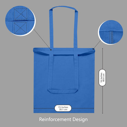 TOPDesign 24-Pack Ocean Blue Cotton Tote Bags - Lightweight Reusable Grocery Bags for DIY & Promotions