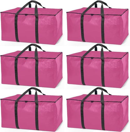 ClearSpace Oversized Moving Bags - Heavy-Duty Storage Solution with Backpack Straps & Zippers | 8 Pack