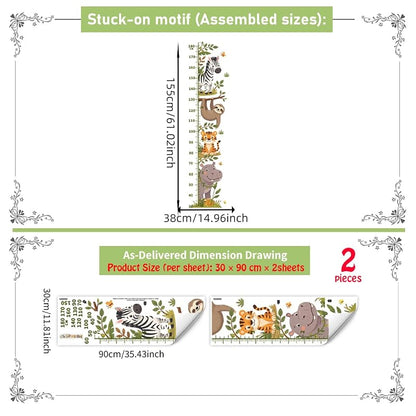 Jungle Animals Kids Height Chart Wall Decal - Removable Growth Sticker - Jungle Animals Height Chart (Variation of THIS listing)