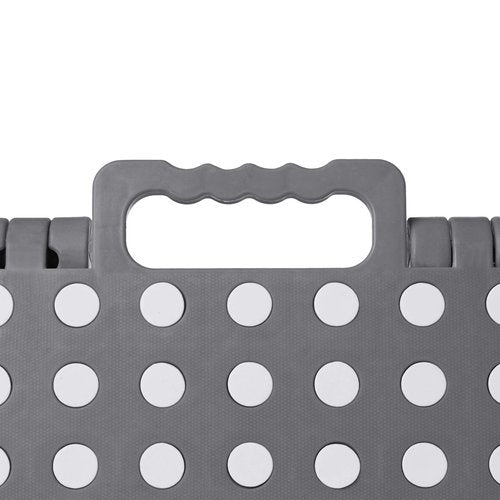 Casafield 9" Folding Step Stool with Handle, Gray - Portable Collapsible Small Plastic Foot Stool for Kids and Adults - Use in the Kitchen, Bathroom and Bedroom