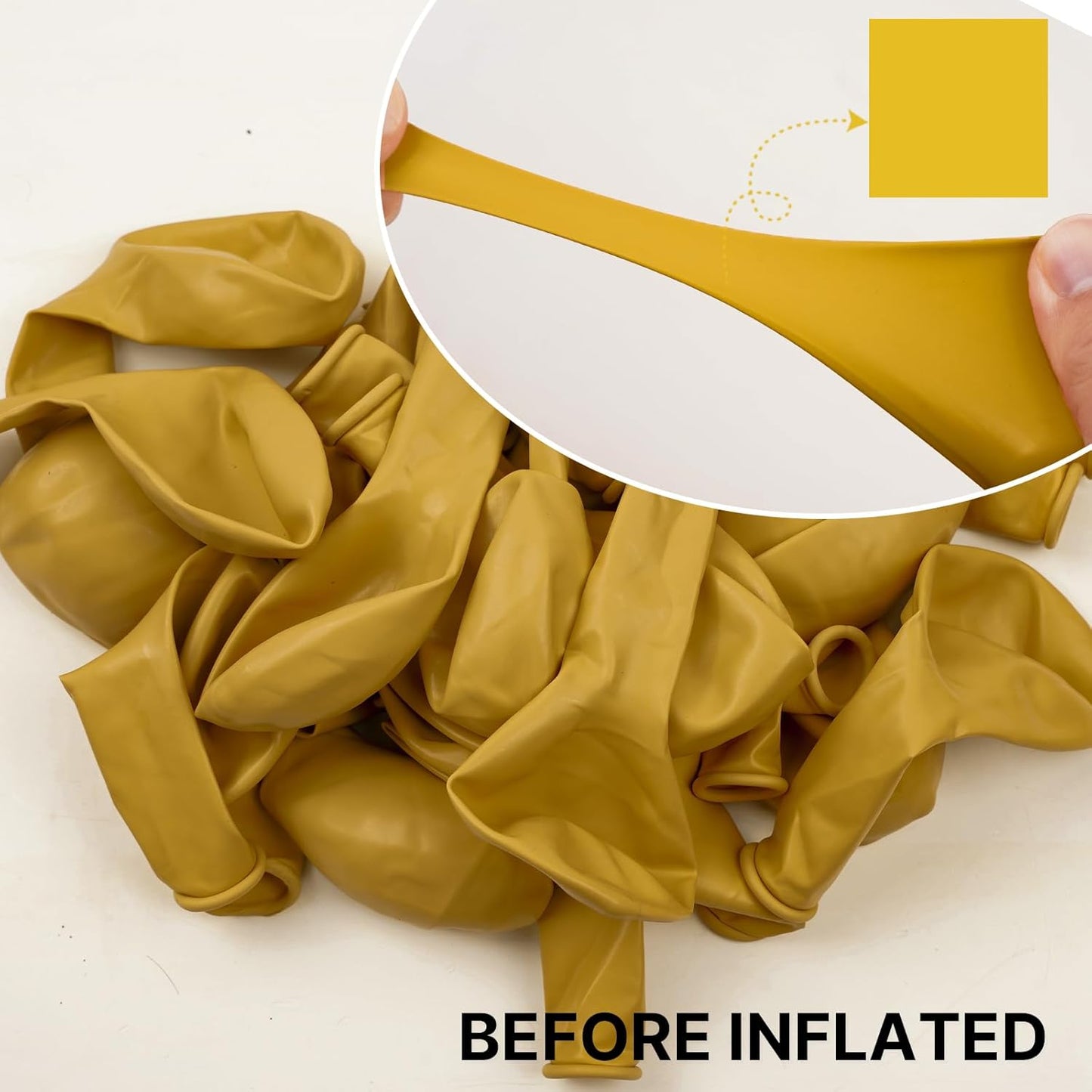 PartyWoo Mustard Yellow Balloons - 120pcs Boho Neutral Fall Balloon Arch Kit | 18", 12", 10", 5" Sizes for Birthday & Baby Shower Decor