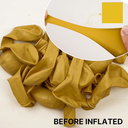 PartyWoo Mustard Yellow Balloons - 120pcs Boho Neutral Fall Balloon Arch Kit | 18", 12", 10", 5" Sizes for Birthday & Baby Shower Decor