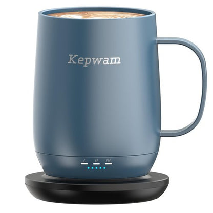Kepwam Self Heating Coffee Mug, 16oz Smart Heated Coffee Mug, 150 Min Battery Life - Hot up to 149℉ Temperature Control Coffee Mug Warmer, Gifts for Women and Men