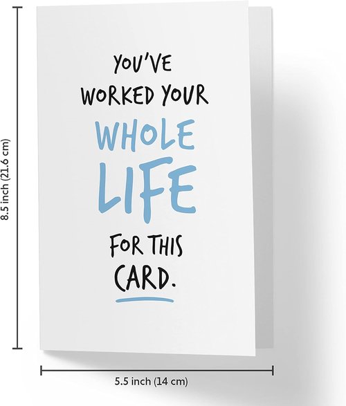 Karto Funny Retirement Card for Men Women - Large 5.5x8.5 inch Friend Coworker Retirement Cards - You've Worked