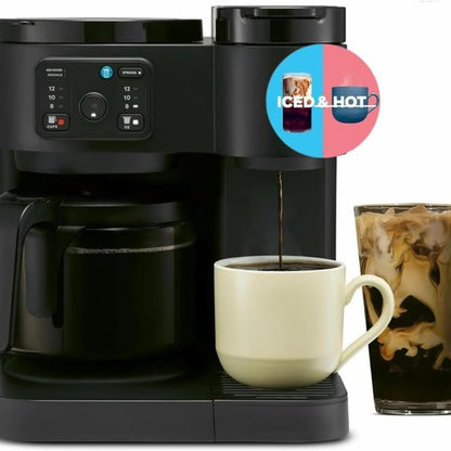 K-Duo Essentials Coffee Maker - Single Serve KCup Pod Brewer & 12-Cup Carafe | 72 oz Reservoir