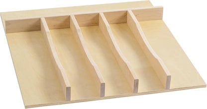WelFurGeer Solid Birch Wood Silverware Organizer - Stylish Kitchen Utensil Tray for Cutlery & Flatware