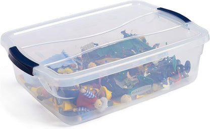 Rubbermaid Cleverstore 17 Qt Clear Storage Bins - Stackable, BPA-Free, 6-Pack, Made in USA