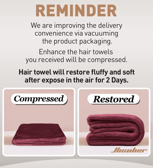 Hicober Microfiber Hair Towel, Hair Turbans for Wet Hair, Drying Hair Wrap Towels for Curly Hair Women Anti Frizz, 3 Packs (Plum,Navy,Aqua Green)