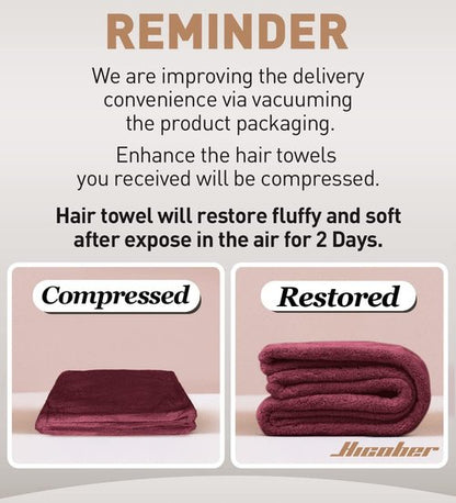 Hicober Microfiber Hair Towel, Hair Turbans for Wet Hair, Drying Hair Wrap Towels for Curly Hair Women Anti Frizz, 3 Packs (Plum,Navy,Aqua Green)