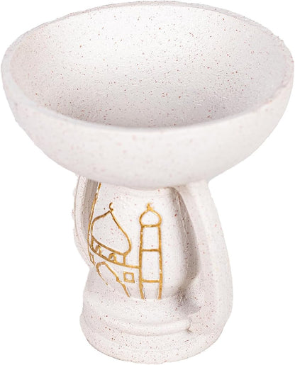 Regine Switzerland Mosque Sculpture - Elegant White Resin Ornament with Gold Pattern