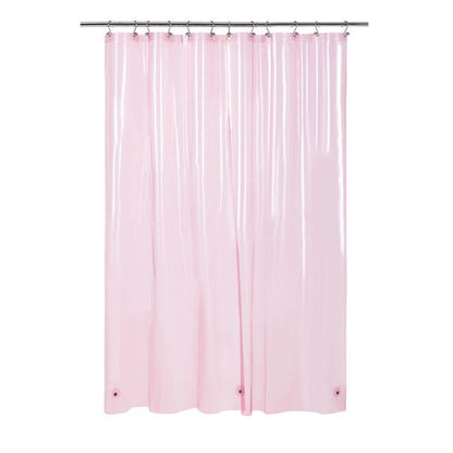 Barossa Design Clear Pink Long Shower Curtain Liner 78" Height - 3 Magnets & Waterproof Lightweight PEVA Shower Liner for Bath Tub, PVC Free, Metal Grommets, Clear Pink, 72x78