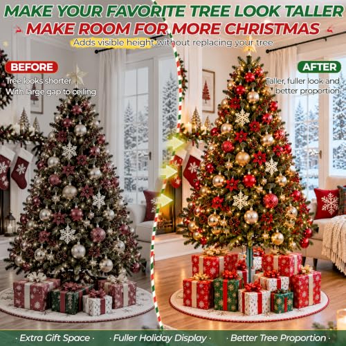 Christmas Tree Height Extender Pole with Clamp Plates - Fits 0.5-1.38 Inch Poles