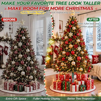 Christmas Tree Height Extender Pole with Clamp Plates - Fits 0.5-1.38 Inch Poles