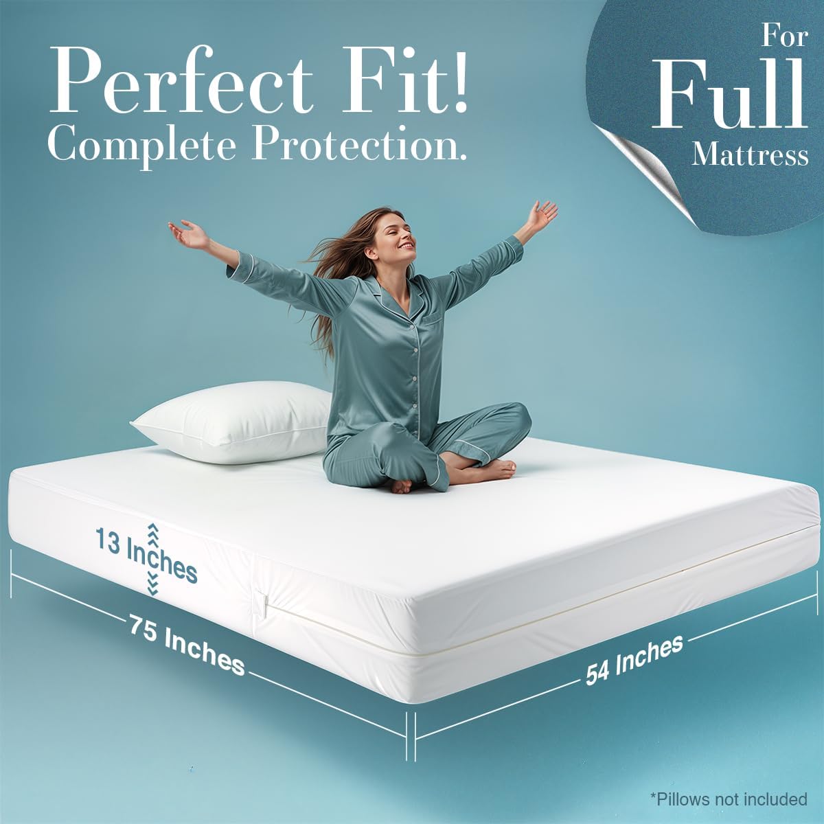 Utopia Bedding Zippered Mattress Encasement - 100% Waterproof & Bed Bug Proof Full Protector | Absorbent Six-Sided Cover