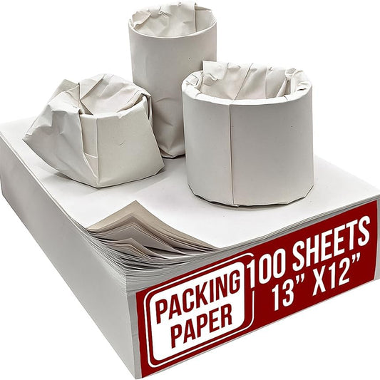 Packing Paper Sheets - 100 Small White Sheets for Moving | Protect Fragile Items & Wrap Gifts (13 x 12 Inch)