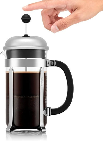 Bodum 34oz Chambord French Press Coffee Maker - High-Heat Borosilicate Glass & Polished Stainless Steel