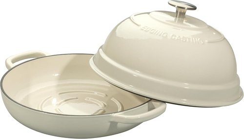 EDGING CASTING Enameled Cast Iron Dutch Oven - 6 Quart Round Pot for Perfect Sourdough Baking | White