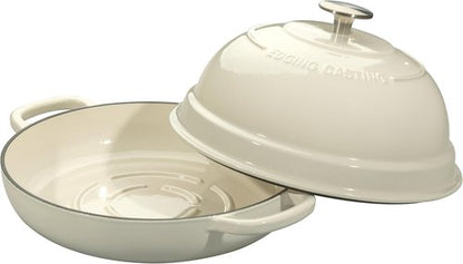EDGING CASTING Enameled Cast Iron Dutch Oven - 6 Quart Round Pot for Perfect Sourdough Baking | White
