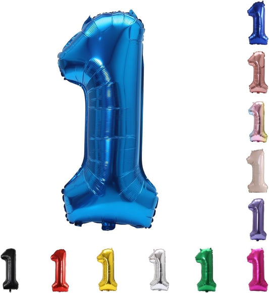 YPSelected 32-Inch Large Blue Helium Number Balloon - Perfect for Birthday & Wedding Celebrations