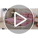 Kids King Christmas Tree Sheet Set Pink Deep Pocket - Holiday Bedding