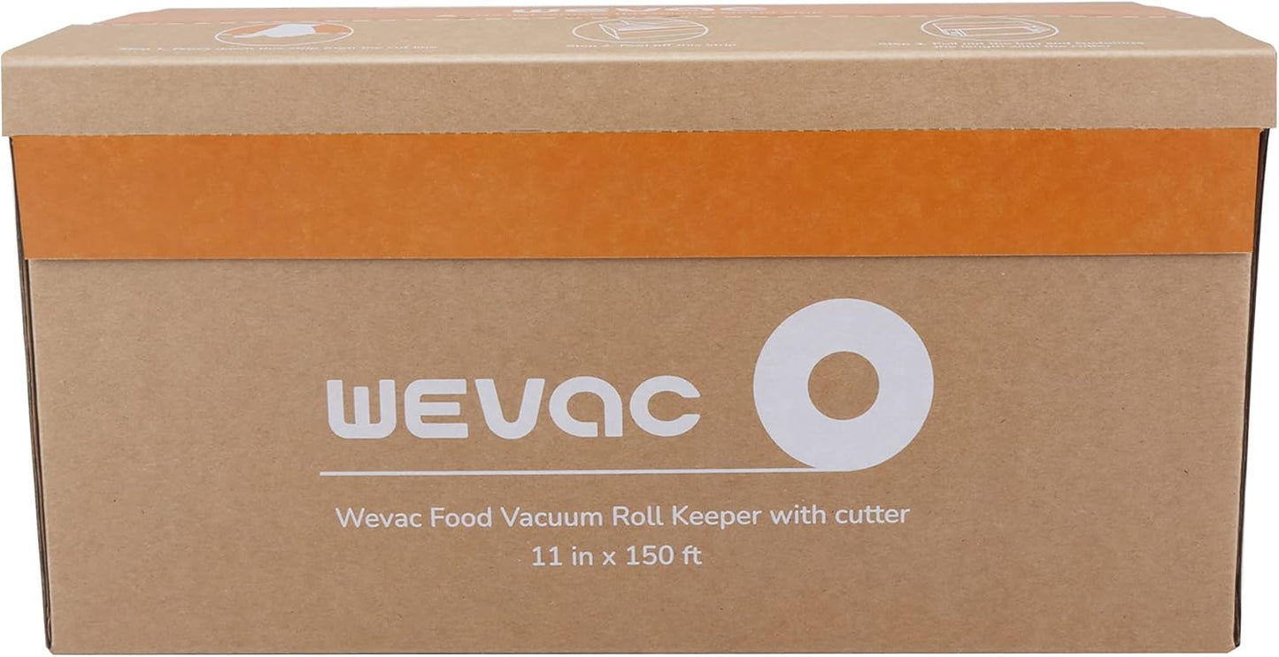 Wevac Food Vacuum Seal Roll - 11” x 150’ with Cutter | BPA-Free, Ideal for Meal Prep & Storage