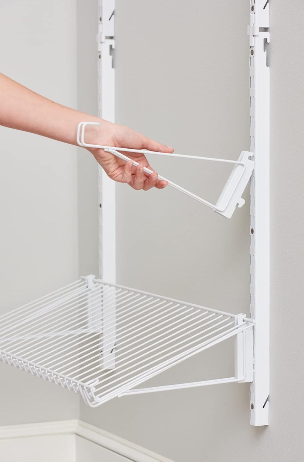Rubbermaid Customizable Wall Mount Shoe Shelf - White | Ideal for Home Organization & Closet Storage