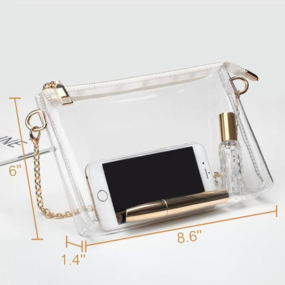 BS-VOG Clear Purse for Women - Stadium Approved Crossbody Bag with Zipper | Ideal for Concerts & Sports