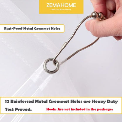 ZEMAHOME 10 Pack PEVA Plastic Shower Curtain Liner Premium Light Weight 72" x 72" Clear Bathroom Shower Showroom Curtain Liner with Rustproof Metal Gromments and Weighted Magnet