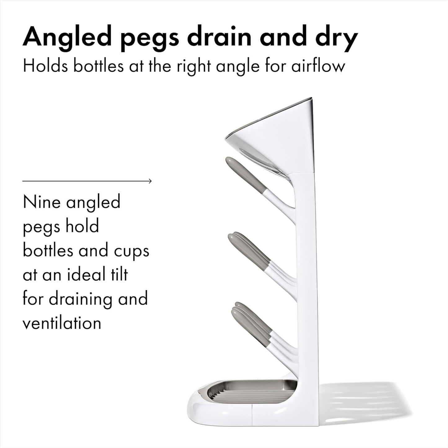 OXO Tot Drying Rack - Space-Saving Design for Efficient Dish Drying | Compact & Practical