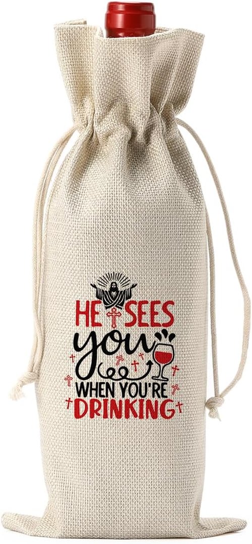 Funny Easter Wine Bag Easter Basket Easter Christian Religious Decorations Easter Holiday Gifts for Women Men Easter Wine Bag Wine Accessory Sets Gifts for Wine Lover Easter Party Decorations